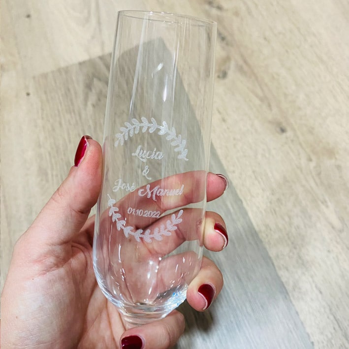 Copa de champan personalizada