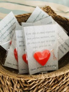 Tarjeta golosina corazón comunión