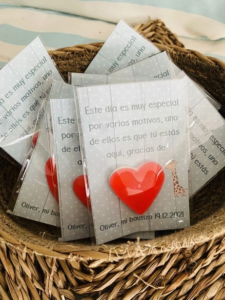 Tarjeta golosina corazón comunión