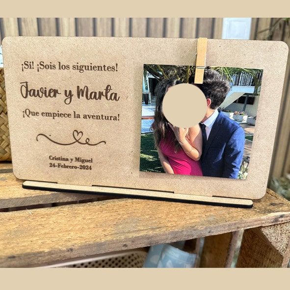 Placa madera siguientes con foto