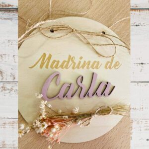 Placa de Madera con flores