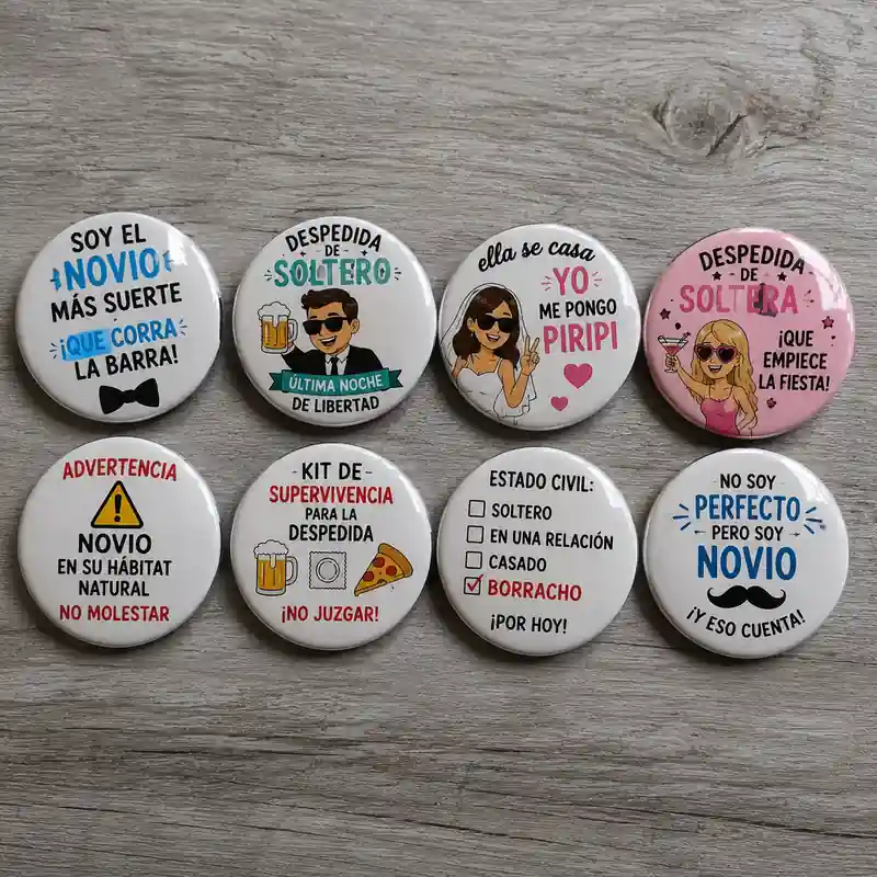 chapas para despedida de soltero y soltera